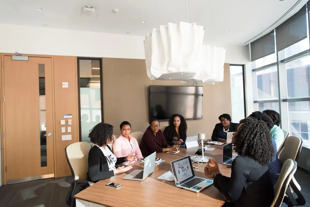 People working together in a bright room